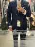 CULTUM【可機洗免熨燙】通勤商務西服套裝男職業(yè)正裝禮服西裝外套 藏藍色單西 50 B 曬單實拍圖