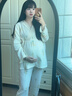 孕尚月子服秋冬產(chǎn)后純棉和服系帶哺乳睡衣孕期待產(chǎn)孕婦家居服孕媽裝 杏色 XL 曬單實(shí)拍圖