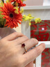 廷亮18K金1克拉紅寶石戒指9分鉆石女戒 單顆彩寶戒指 定制手寸留言 曬單實拍圖