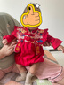 優(yōu)奇嬰兒衣服秋季喜慶紅色連體衣女寶寶滿月百天周歲禮服春秋款外出服 曬單實拍圖