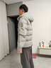 啄木鳥男士羽絨服冬季新款加厚保暖防寒羽絨衣休閑白鴨絨連帽外套男 23929白灰色 2XL 推薦【130-150斤】 曬單實(shí)拍圖