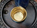 傳承令大漆黃金主人杯大師純手工鎏金建盞杯禮品茶杯單杯金茶盞單杯 古紋圖騰金盞 210ml 1只 曬單實(shí)拍圖