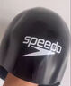 速比濤（Speedo）泳帽Fastskin鯊魚(yú)皮潘展樂(lè )汪順同款專(zhuān)業(yè)競賽鋼盔帽泳帽男女款防水 黑色/白色【鯊魚(yú)皮競賽泳帽】 M 曬單實(shí)拍圖