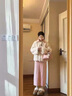 燕潯針織連衣裙子女2025新款秋冬季高級(jí)感打底內(nèi)搭配大衣衛(wèi)衣長(zhǎng)裙 粉色 L 曬單實(shí)拍圖
