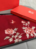 上海故事羊毛圍巾女士秋冬本命年紅色刺繡披肩圍脖38婦女節(jié)禮物送媽媽禮盒 富貴牡丹棗紅【禮盒裝】 180*30cm 曬單實(shí)拍圖