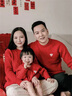 迪士尼（Disney）新年親子裝秋冬裝一家三口母女裝洋氣毛衣針織衫冬季嬰兒紅色大碼 紅色 80 寶寶 曬單實(shí)拍圖