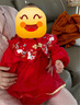 JELLYBABY女童連衣裙春款兒童新年衣服小女孩時(shí)髦紗裙春裝一歲寶寶唐裝裙子 紅色 不加絨 80 CM 曬單實(shí)拍圖
