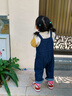 幼歌（YOUGE）【軟牛仔】嬰幼兒春季品貓貓繡花標(biāo)親膚舒適柔軟牛仔背帶褲 牛仔藍(lán) 90 cm 曬單實(shí)拍圖