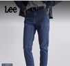 Lee【張凌赫代言】413標準高腰小直腳磨毛中藍色顯瘦女牛仔褲潮流 中藍色 27 曬單實(shí)拍圖