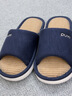 樸西透氣防臭亞麻拖鞋女士居家四季室內家用軟底防滑地板涼拖鞋女夏天 霧霾藍 40-41 曬單實(shí)拍圖