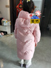 笛莎（DEESHA）童裝女童2025冬季新款女寶寶可愛糖果色三防中長款加厚連帽羽絨服 粉色 130 曬單實拍圖