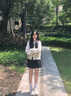 乖甜星溫柔風(fēng)甜美蝴蝶結(jié)單排扣長(zhǎng)袖毛衣針織衫女早秋感氣質(zhì)修身上衣 燕麥色 均碼 曬單實(shí)拍圖