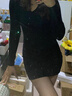 UKMR黑色緊身小個(gè)子針織連衣裙女套裝春夏季修身包臀裙子內搭2025新款 黑色v領(lǐng)【常規款】. L 111-120斤 曬單實(shí)拍圖