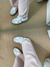 百麗踏復古德訓鞋女2025新款春夏內增高軟底舒適平底阿甘鞋銀色 米色/灰色 【隱形增高5CM】 37 曬單實(shí)拍圖