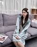 妖精的口袋假兩件貓咪牛仔坎肩t恤連衣裙女2025春寬松設計感裙子 貓咪淺灰色 M 曬單實(shí)拍圖