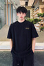 Homlean純棉短袖男夏季寬松圓領(lǐng)時(shí)尚百搭印花設計半袖上衣服OM1黑色L 曬單實(shí)拍圖