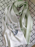 COYOJOR希遙家蘇繡絲巾手工刺繡真絲絲巾女2026新款高端桑蠶絲刺繡披肩真絲圍巾 淺綠色鈴蘭花 曬單實(shí)拍圖