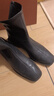 CHARLES&KEITH復古方頭拉鏈低跟時裝靴短靴踝靴子女靴生日七夕禮物CK1-90900090 Black黑色 37 曬單實拍圖