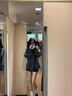 皓娥 毛呢短裙女春秋a字裙小個子褲裙遮胯顯瘦百搭包臀裙半身裙褲裙 毛呢短裙黑色【M】 曬單實拍圖