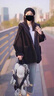 芳嬪羊羔絨外套女帶帽的冬天保暖加絨羊羔毛秋冬新款感超好看搖粒絨 黑色 M (建議115-135斤) 曬單實拍圖