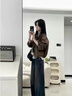 伊離姿套裝女2025早秋季韓系減齡短款?yuàn)A克皮衣外套高腰牛仔闊腿褲兩件套 主圖色 M 【建議95-110斤】 曬單實(shí)拍圖