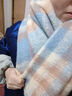 嵐玘圍巾女生日禮物保暖圍脖2024秋冬新款送女朋友學(xué)生百搭格子條紋 糖果色軟糯條紋格子圍巾 曬單實(shí)拍圖
