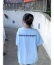 嬌茹妮（JIAORUNI）美式復古日系藍色短袖t恤女ins潮牌夏季新款寬松oversize情侶上衣 天藍色（260克100%純棉重磅） M (83—105斤） 曬單實拍圖