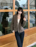 clotho Rennie品牌女裝短款毛呢西裝外套女2025春秋新款小個(gè)子休閑氣質(zhì)西服上衣 單件咖色西裝 M 曬單實(shí)拍圖