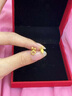中國(guó)黃金（CHINA GOLD）兔子胡蘿卜黃金耳釘女款足金不對(duì)稱耳飾耳環(huán)情人節(jié)禮物送女友老婆 兔子耳釘 約1.2g 曬單實(shí)拍圖