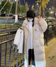 托瑪菲長(cháng)款棉服女冬季2025新款羽絨棉衣外套初中學(xué)生加厚過(guò)膝棉襖小個(gè)子 米白色 M 碼（穿100-120斤） 曬單實(shí)拍圖