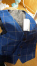 衣諾坊兒童西服套裝演出服男童主持人西裝花童禮服 藏青格子套裝 130碼 曬單實(shí)拍圖