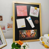 鑄登冰箱貼磁吸展示板留言板小黑板相框磁貼化妝品收納板免打孔可掛墻 【柚色實(shí)木框】單面黑板 35x50cm 曬單實(shí)拍圖