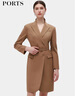 PORTS寶姿女裝秋季新款修身通勤雙排扣連衣裙ALD9D028NWF114 駝色 M (6) 曬單實(shí)拍圖