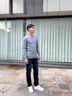 新百倫高端正品男士牛仔褲春秋季新款寬松直筒休閑長(cháng)褲彈力簡(jiǎn)約百搭褲子9113深藍色 常規33 曬單實(shí)拍圖