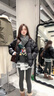 GARNUO泡芙格子短款羽絨服女輕薄白鴨絨2025冬季新款加厚圓領面包服外套 黑色 S 曬單實拍圖