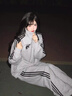伊琦蕾（YIQILEI）美式炸街休閑運(yùn)動服套裝女學(xué)生春秋寬松立領(lǐng)半拉鏈衛(wèi)衣褲兩件套 灰色上衣 灰色褲子【套裝】量 M 【建議90-105斤】 曬單實(shí)拍圖