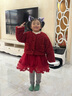 班喜迪女童連衣裙秋冬款新款加絨夾棉寶寶周歲禮服冬季兒童公主裙拜年服 曬單實(shí)拍圖