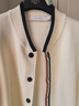 納維凱爾意大利小帆船女休閑撞色針織開(kāi)衫通勤毛衣外套2334094506 白 XL  曬單實(shí)拍圖