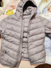 鴨鴨（YAYA）兒童輕薄羽絨服短款小童中大童連帽男女童2023秋冬洋氣童裝外套 淺紫-女 130 曬單實(shí)拍圖