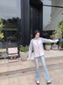 波司登（BOSIDENG）25年新款楊紫同款女戶外旅行連帽防風防水軟殼功能外套B250512004 水粉色/水晶銀-淺春色 S 160/84A 曬單實拍圖