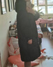 艾萊依羽絨服女溫暖連帽加厚長(cháng)款休閑廓形鴨絨保暖冬外套 炭黑S 曬單實(shí)拍圖