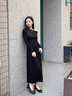 百田森超軟小羊皮單鞋黑色皮鞋女款2025新款春蝴蝶結真皮媽媽鞋 黑色 34 曬單實拍圖