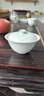 振青手工汝窯蓋碗茶杯單個(gè)泡茶碗陶瓷景德鎮(zhèn)汝瓷二才斗笠蓋碗茶具青瓷 斗笠蓋碗130ml 曬單實(shí)拍圖