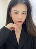 Mck紅色中國結(jié)流蘇耳環(huán)女長款耳墜國風(fēng)喜慶耳釘女友七夕情人節(jié)禮物 福字流蘇耳環(huán) 曬單實(shí)拍圖
