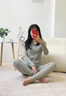 Charm Kendo無痕貼身保暖內(nèi)衣女士緊身打底內(nèi)穿美體純色冬季抗寒抑菌保暖套裝 艾草綠 L 送女友送老婆 (100-120斤) 曬單實(shí)拍圖
