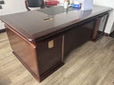 忠勝辦公家具高檔辦公室新中式老板辦公桌豪華貼實(shí)木皮總裁董事長(cháng)辦公桌椅組合 2.2米老板桌 曬單實(shí)拍圖