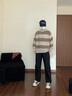 啄木鳥休閑褲男秋季新款褲子男系帶闊腿長褲寬松潮流百搭直筒運動褲子男 3302黑色【直筒】 2XL (建議體重160-175斤) 曬單實拍圖