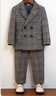 蘿卜唄唄（LUOBOBEIBEI）男童小西裝英倫格子西服兒童主持演出服秋冬套裝 灰色四件套 140  曬單實(shí)拍圖