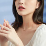 周六福（ZLF）  18K金項(xiàng)鏈女玫瑰金愛心形彩金套鏈雙環(huán)鎖骨鏈女友生日 42cm 3cm 曬單實(shí)拍圖