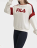 FILA 斐樂(lè )官方女子套頭衛衣冬季logo時(shí)尚休閑拼色針織內搭長(cháng)袖上衣 鮮乳白-IV M 曬單實(shí)拍圖